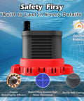 Heavy Duty Pool Cover Pump For Above Ground Pools, 850 GPH Submersible Water Pump with ABS casing and overheating protection