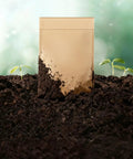 Rigid Kraft Mailers 6x9 Inches Pack 50 Eco Friendly Recyclable Mailers With Corrugated Inside Padded Self Seal Envelopes For Documents CDs Photos Files Postcards Great For Small Biz Shipping partially buried in soil with seedlings