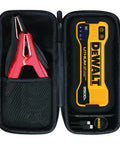 Open carrying case showing 2500 Peak Amp Lithium Kickstart Jump Starter With USB Power Bank and cables, ideal for cars and trucks.