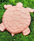 DIY Concrete Stepping Stones Mold Kit With Turtle Statue Texture for Garden Pathway, plastic mold on grass, non-slip surface