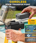 Installing Cordless 840 GPH Brushless Water Transfer Pump With Auto Shutoff 3 Speed Modes for pool use, IP68 waterproof