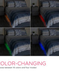 24Ft Color Changing LED Light Strip for indoor and outdoor use showcasing neon rope lights under bed in different colors