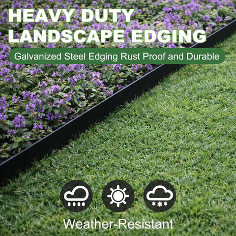 Heavy Duty Galvanized Steel Landscape Edging Border Kit With 6 Panels And Stakes For Lawn Garden Pathways 21 Feet Total Each Panel 42 Inches Weatherproof Edging For Flower Beds And Yards No Fuss Hammer In bordering a flower bed.