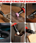 Various applications of Heavy Duty One Quarter Inch Air Angle Die Grinder Killer Pneumatic Rotary Polisher for metal and wood.