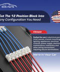 2 Pack 12 Position 24 Contact Terminal Block Barrier Strip Dual Row With Screw Connector For HVAC Panels Chassis Mount
