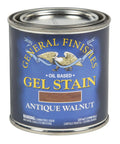 Top Shelf Oil Based Gel Wood Stain In Timeless Antique Walnut Hue in a can, 237 ml, ideal for DIY projects and furniture refreshes.