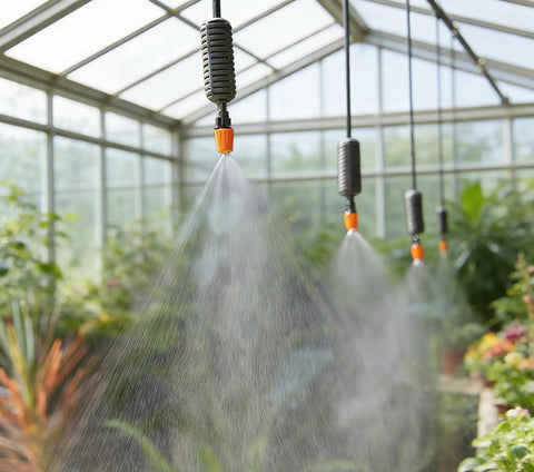 Water Saving Drip Irrigation Sprayers And Drippers Adjustable Atomizing Nozzles in greenhouse misting system