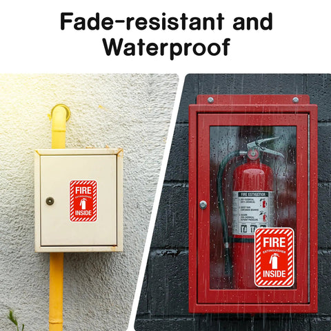 Heavy Duty Reflective Fire Extinguisher Stickers 4 Pack 4.5 Inch Slick Self Adhesive Vinyl Labels Laser Sharp Contrast Built Like A Tank For Gritty Job Sites And Fleet Trucks