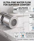 Smooth As Butter Kitchen Faucet Aerator Swivel Head Anti Splash Sink Filter showing 280+ micro-outlet chrome design for efficient water flow.