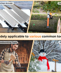 Collage of Diamond Sharpening Stone With Dual Grit 325 1200 Handheld Knife Sharpener With Angle Guide in various tool use scenarios
