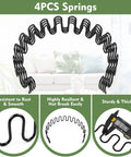 Four Pack Heavy Duty Couch Spring Repair Kit To Fix Saggy Sofas Quick Upholstery Seat Replacement Parts showing sturdy black metal springs.