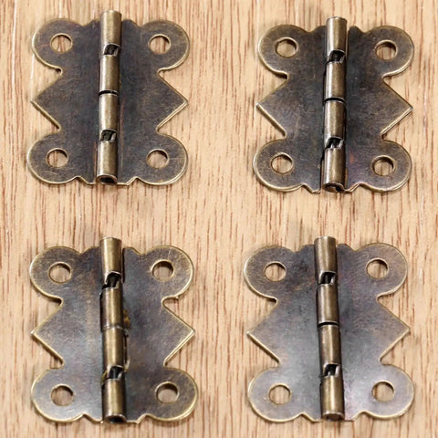 Antique Bronze Decorative Butterfly Hinges Set For Cabinets Drawers And Jewelry Boxes, 25mm By 20mm, 40 Pieces Close-up