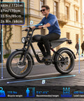 Adult riding 1500W Peak Electric Bike For Adults, 35 MPH Off Road And City Commute, Fat 20x4.0 Tire, 48V 20Ah Battery urban scene.