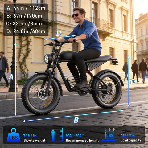 Adult riding 1500W Peak Electric Bike For Adults, 35 MPH Off Road And City Commute, Fat 20x4.0 Tire, 48V 20Ah Battery urban scene.