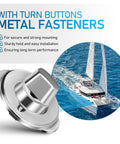 Kisangel marine-grade twist-lock turn-button fastener with eyelet-stud mounting screws; stainless steel hardware