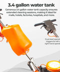 Close-up of 17 Inch Commercial Floor Buffer Scrubber Polisher Machine With 2.0 HP Motor, 3.4 Gallon Tank, dual handles