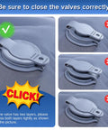Instructions for closing valves on Double Camping Sleeping Pad Comfy 6 Inch Thick Self Inflating 2 Person Mat With Built In Pillow.