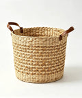 Large Water Hyacinth Storage Basket 15.7 Inch Woven Seagrass Bin With Sturdy Design, Eco Friendly Natural Brown, Perfect For Blankets, Toys
