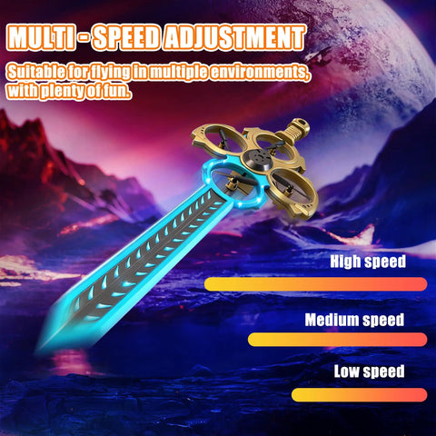 Upgraded Flying Sword RC Drone With Colorful LED Lights Gesture And Smartwatch Control 3 Speed Modes Stunt Drone for Kids