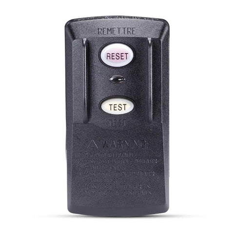 Three Prong GFI Waterproof GFCI Plug Replacement 15 Amp UL Listed for Pressure Washer, reset and test buttons visible.