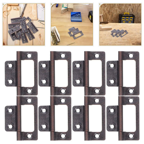 Thickened Stainless Steel Quiet Door Hinges With Flat Flush Mount For RV Cabinets Wardrobe And Trailer Doors Red Antique Finish