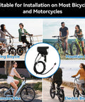 Ultra Bright Front Bike Headlight For Night Riding On 6 To 60V Electric Bikes Waterproof LED Front Light installation on multiple bike types