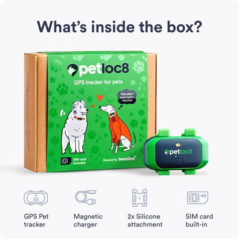 Dope Dog Gps Tracker With Real Time 4G Lte Location Tracking And Smart Geofence Alerts Waterproof Heavy Duty Build Fits Any Breed Features Long Lasting Battery Pairs Smoothly With Collars Requires Service Plan in a retail box with accessories.