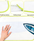 Close-up of 10 Pack Mesh Ironing Cloths 24x16 Inches Large Pressing Pads For Ironing Board Hangers showcasing tight stitches and steam usage.
