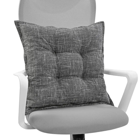 22 Inch Large Floor Pillow With Thick Memory Foam Cushion, Non Slip Square Seat Pad For Office Back Support, Indoor Yoga And Chair Use, Color Block Fabric Washable Cover, Light Gray on white chair