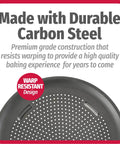 AirPerfect Nonstick 15.75 Inch Pizza Pan Set Of 2 showing durable carbon steel with warp resistant design