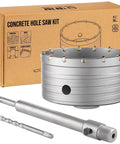 Four And A Half Inch Concrete Hole Saw Kit With Tungsten Carbide Teeth Heavy Duty Pro Grade SDS Plus Bit Shank Drill Set