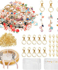 DIY Lip Gloss Keychain Craft Kit With Enamel Charms And Chains Pliers Hole Punch Jump Rings Gift Bags 333 Piece Set