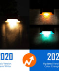 Color Changing Solar Deck Lights 16 Pack Waterproof Outdoor LED Lights For Decks Stairs Fences Yards And Patios with auto color cycle