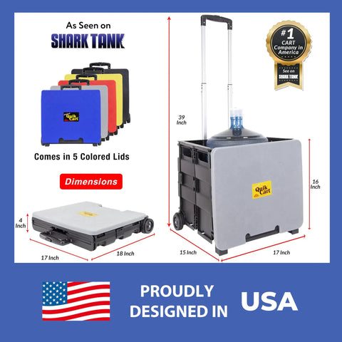 Collapsible Rolling Cart On Wheels For Teachers And Classrooms Mega Handy Heavy Duty Plastic Tote Cart With Telescoping Handle