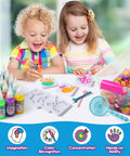 Children playing with Glow In The Dark Water Fairy Toy Kit For Kids With Aqua Gel And 16 Molds, Includes 20 Gel Tubes, DIY Squishies Maker Set