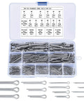 290 pcs stainless steel cotter pins set with 24 sizes for cars, trucks, lawn mowers, heavy duty hairpin clips in storage box