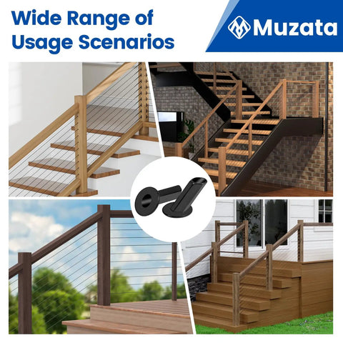 Usage examples of upgraded 40 pack pro grade heavy duty cable railing angle protector sleeves for wood posts installation.