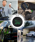 Heavy Duty EV Charger Tote Bag Made Tough With Ripstop Oxford Fabric Car Organizer Cord Hose Storage Cube Trunk Gear Caddy with EV charging.