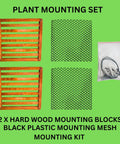 Set Of 2 Staghorn Fern Mounting Blocks 12 Inch Square Teak Wood Mounting Kit With Plastic Root Mesh And Hardware For Orchids And Air Plants, kit parts