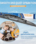Premium Top Shelf All Weather Windshield Wiper Blades 18 Plus 18 Inch Pair showcases smooth operation and quiet performance.