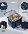 Heavy Duty Insulated Cooler Bag Holds 48 Cans Slap It On The Trunk showing pockets and food storage, back and front zippers, soft side carry design.
