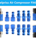 Type C Aluminum Air Fittings Kit For Auto Use 14 Piece Air Plug And Coupler Set With One Quarter Inch Quick Connects