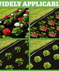 Garden Weed Barrier Fabric With Pre-Punched 132 Planting Holes For Quick No-Fuss Planting 4Ft By 33Ft Woven Geotextile Mat in use in garden