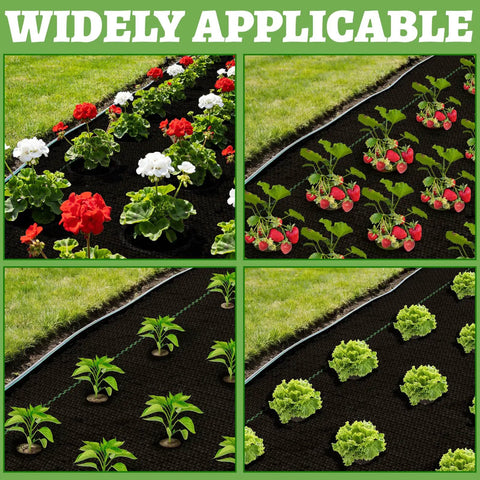 Garden Weed Barrier Fabric With Pre-Punched 132 Planting Holes For Quick No-Fuss Planting 4Ft By 33Ft Woven Geotextile Mat in use in garden