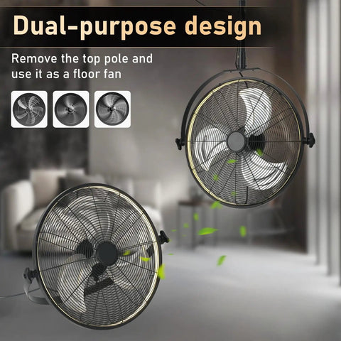 Outdoor Ceiling Fan With Light 23 Inch Hanging Fan For Patio And Gazebos 360 Degree Rotatable dual-purpose design image.