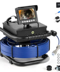 Drain And Sewer Inspection Camera With 100 Ft Cable 4 Point 3 Inch LCD Display IP68 Waterproof Borescope system with blue cable and DVR