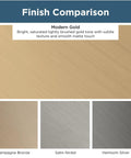 Finish comparison of Modern Gold, Champagne Bronze, Satin Nickel, Heirloom Silver for 10 Pack Modern Gold Cabinet Knobs 1-1/2 Inch Kitchen Cabinet Handles And Drawer Knobs For Cupboards, Dressers, Furniture, And Bathroom Vanities Farmhouse Style To Level Up Your Space