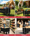 All Terrain Folding Wagon Cart Heavy Duty Collapsible Utility Wagon For Grocery Shopping Sports Camping Garden Outdoor Gear Black 330LBS