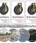 Heavy Duty Air Filled Pneumatic Rubber Casters Swivel And Fixed With Locking Brake dual ball bearing displayed with usage on various road surfaces.