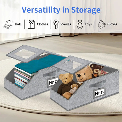 Stackable Hat Storage For Baseball Caps With Clear Window Display Holds Up To 24 New Threads Keep Your Brim Snapped And Crush Free This Legit Rack Setup Keeps Your Whole Collection Dope And Tidy